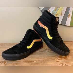 Vans Sk8-Hi Pro BMX Men's Black Orange Yellow Sneaker ~ Hightop SZ 9 Pop Cush